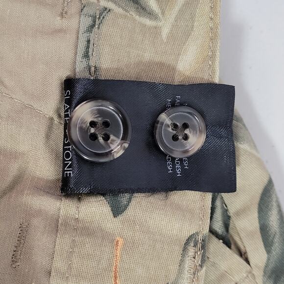 NWT Slate and Stone Khaki Leaf 7" Cotton Ross‎ Short Men's Size 34 - Picture 9 of 12